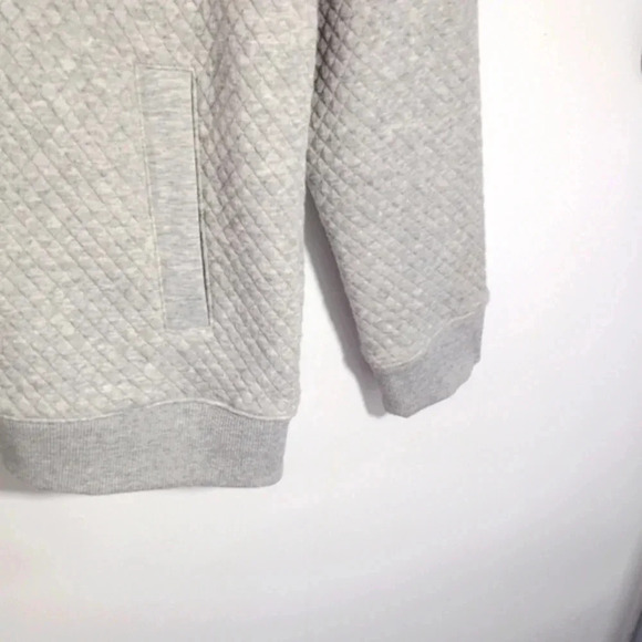 H&M Quilted Jacket Dove Grey Silver Medium Soft Comfy Gray Zipper Crew Collar M - Picture 8 of 16